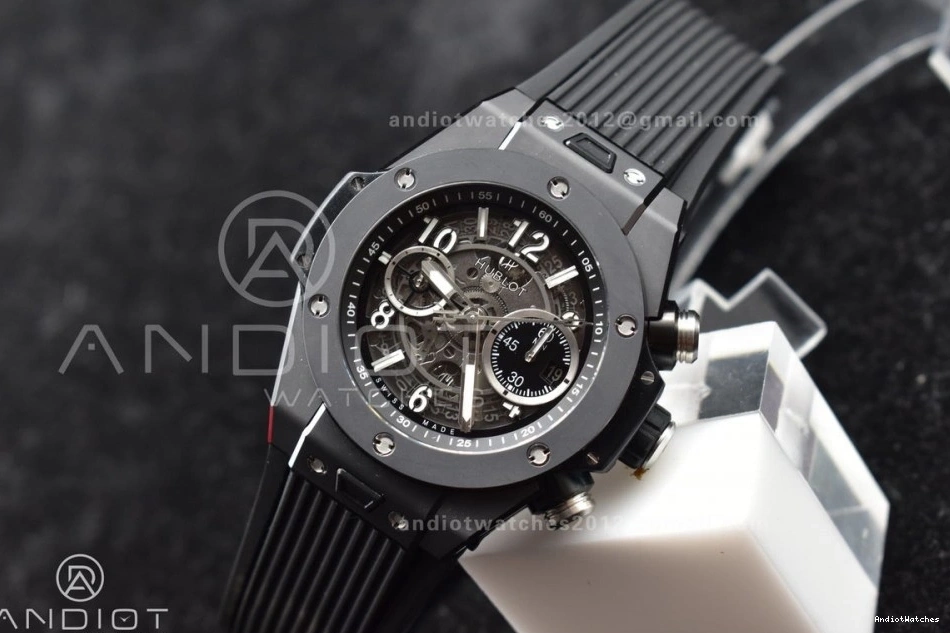Strap Titanium 1:1 Black Best Unico Skeleton Edition Dial Sporty Bang Big Black On ZF 898 Rubber Hublot A 1224